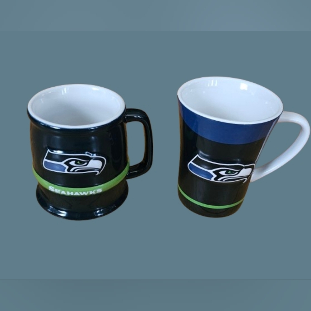 Seattle Seahawks NFL Coffee Mug (1 NFL lincensed) & Seahawks Mug, Set of 2